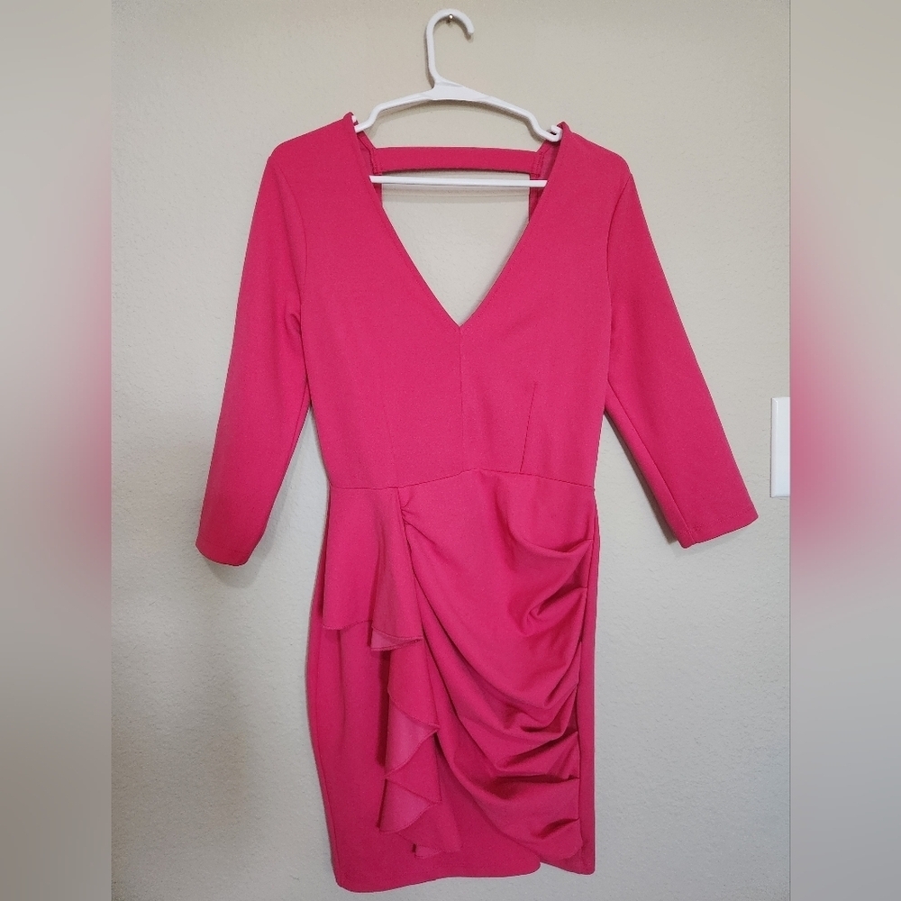 Venus Hot Pink Ruffle Dress Size Small